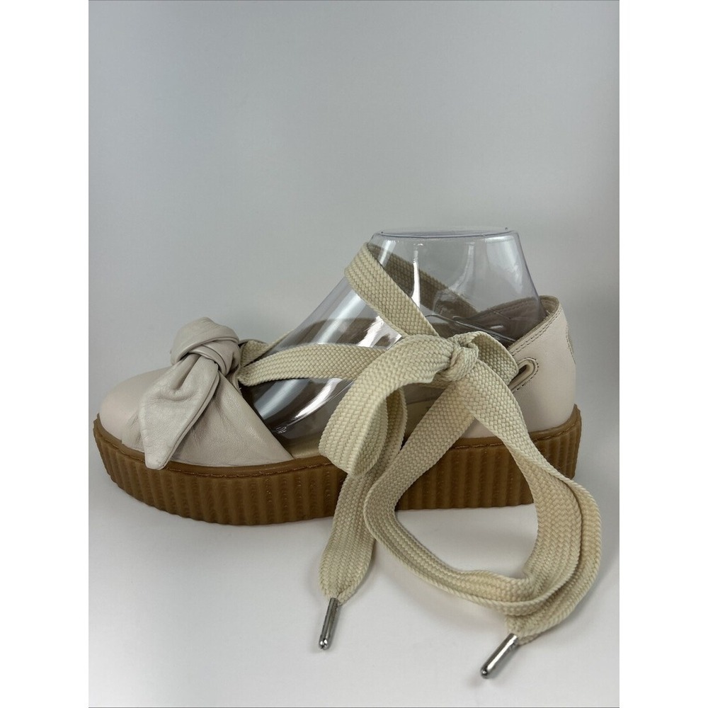 Puma Fenty Rihanna Bow Creeper Sandals Beige Leather Marshmallow 365077-01 8.5